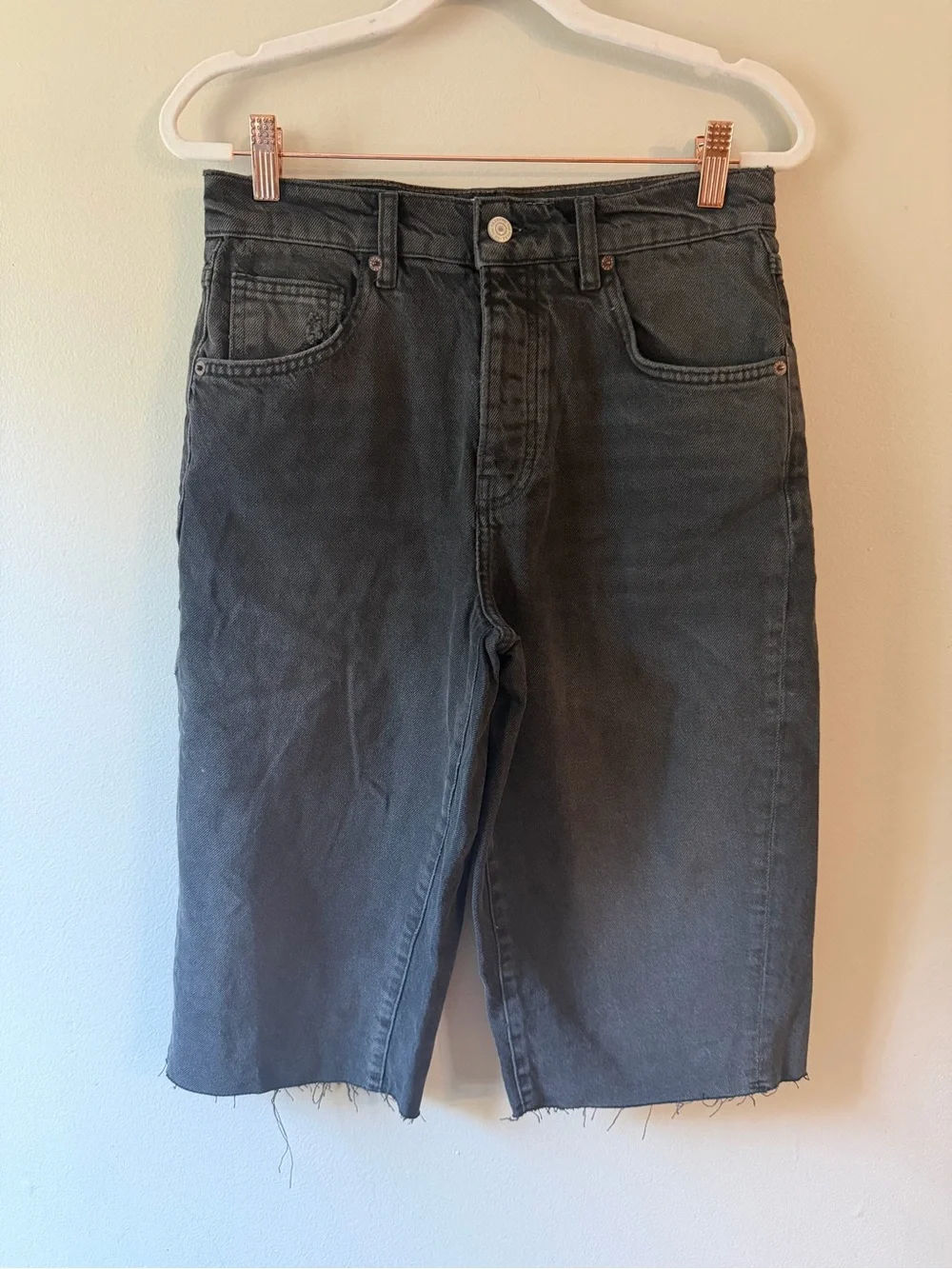 We The Free- Black High-Rise Denim Cutoff Shorts